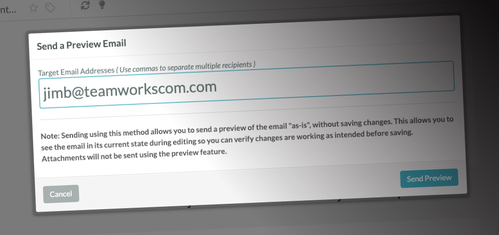 Test email before sending | TeamworksCom